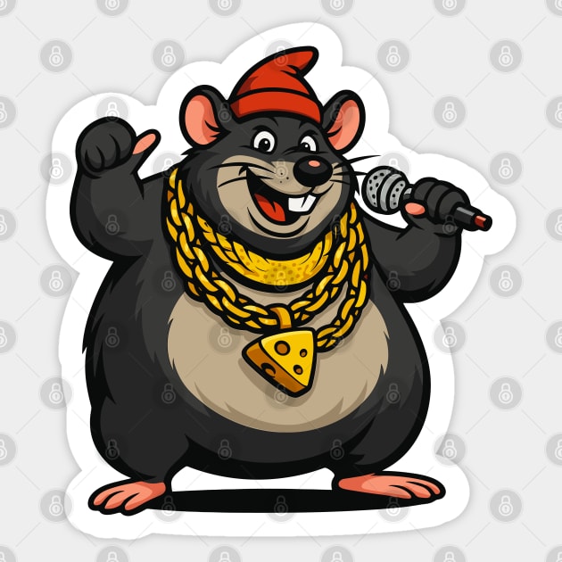 Biggie Cheese Mr Boombastic Biggie Cheese Meme Barnyard Rap Songs Sticker by celestial_artworks